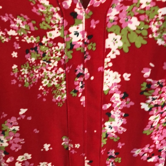 Red floral dress by independent Canadian designer - Picture 3 of 6